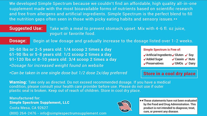 Simple Spectrum Nutritional Support Supplement