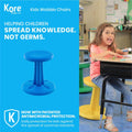 Kore Patented WOBBLE Chair | Now Antimicrobial Protection | Stem Flexible Seating | Made in the USA - Active Sitting Kids - Various Sizes & Colors - LakiKid