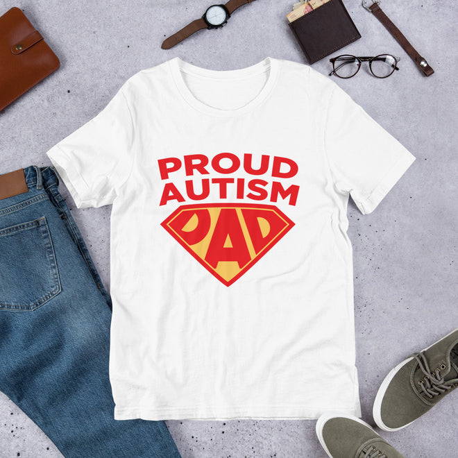 Autism Dad T Shirts | Proud Autism Dad Superhero Shield - LakiKid