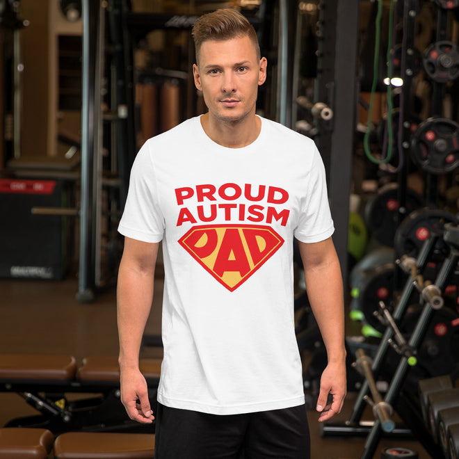 Autism Dad T Shirts | Proud Autism Dad Superhero Shield - LakiKid