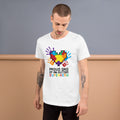 Autism Dad T Shirts | Proud Dad Of An Autism Superhero Puzzle Piece T-Shirt - LakiKid