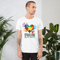 Autism Dad T Shirts | Proud Dad Of An Autism Superhero Puzzle Piece T-Shirt - LakiKid