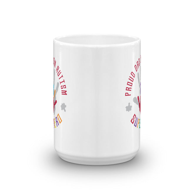 Autism Awareness Merchandise | Proud Dad Of An Autism Superhero Hand Print Mugs - LakiKid