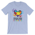 Autism Dad T Shirts | Proud Dad Of An Autism Superhero Puzzle Piece T-Shirt - LakiKid