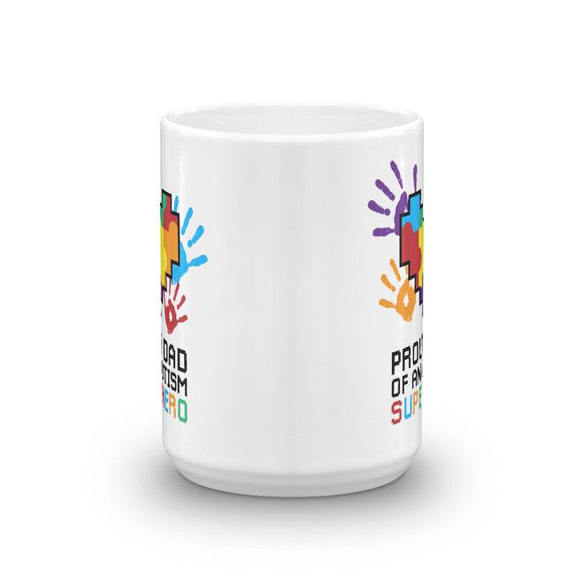 Autism Awareness Merchandise | Proud Dad Of An Autism Superhero Puzzle Piece Mugs - LakiKid
