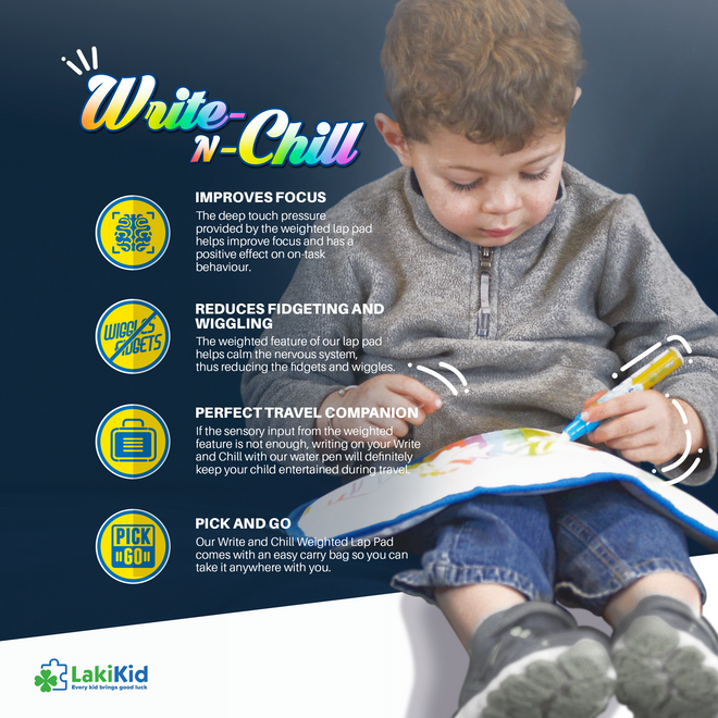 Write and Chill - The World's Only Writable Weighted Lap Pad! - LakiKid